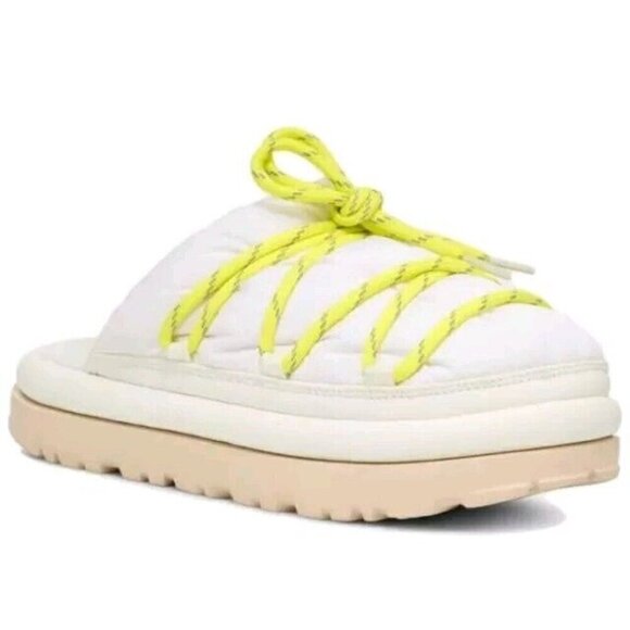 UGG Shoes - NEW UGG PUFFER SLIDERS WHITE YELLOW SLIPPERS SZ 8